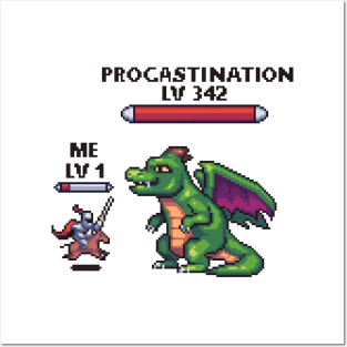Pixelated Productivity: Conquer Procrastination in Style Posters and Art